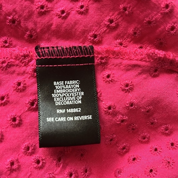 Torrid Eyelet Tank Top Pink Lace Size 3 Ruffle High Neck - Picture 7 of 8